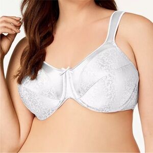NWT Bali Minimizer Underwire‎ Bra Satin Nylon White Size 40DDD 40F